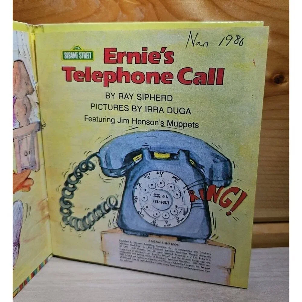 1978 Ernie’s Telephone Call Muppets Sesame Street Mini Children’s Book